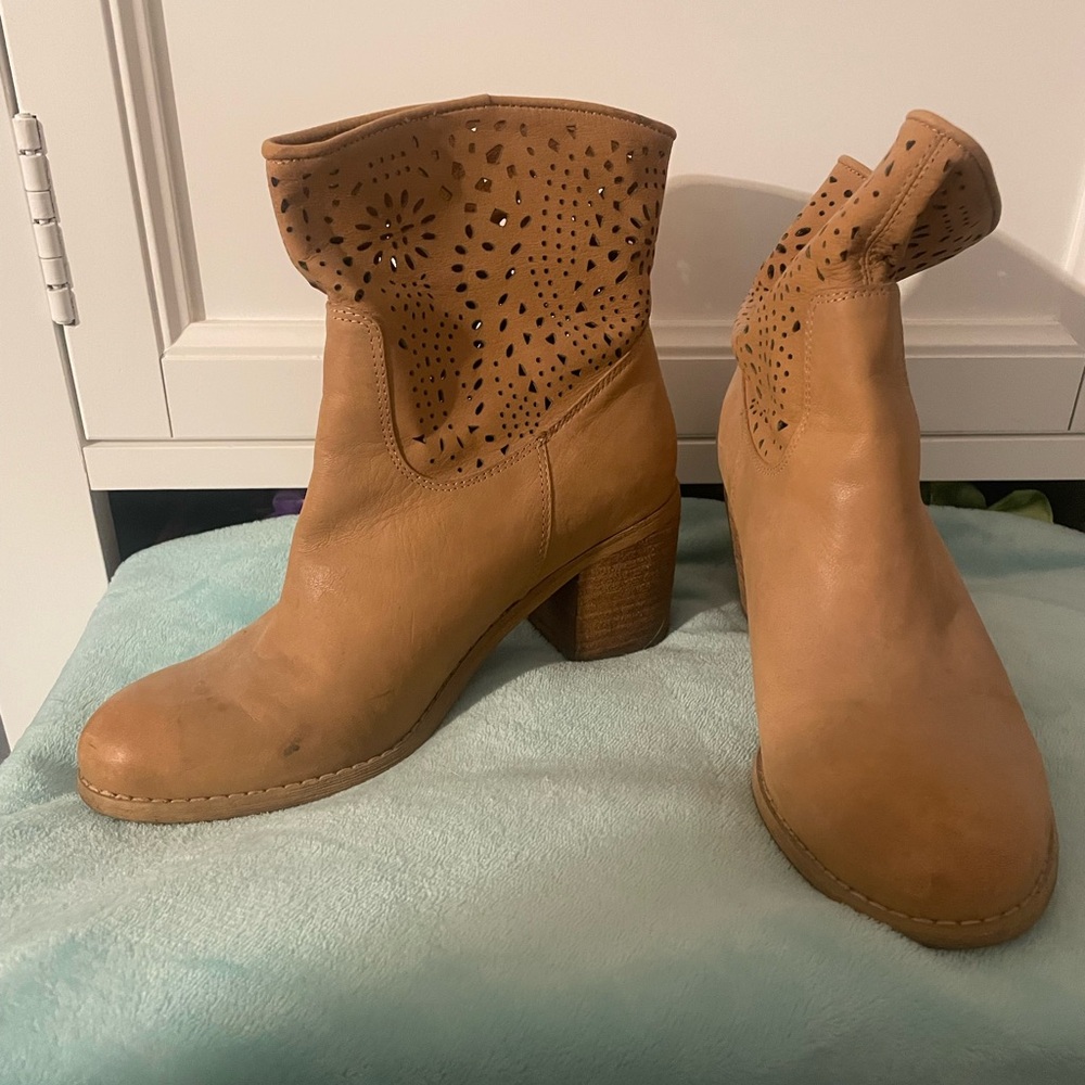 Tan Leather Ankle Boots